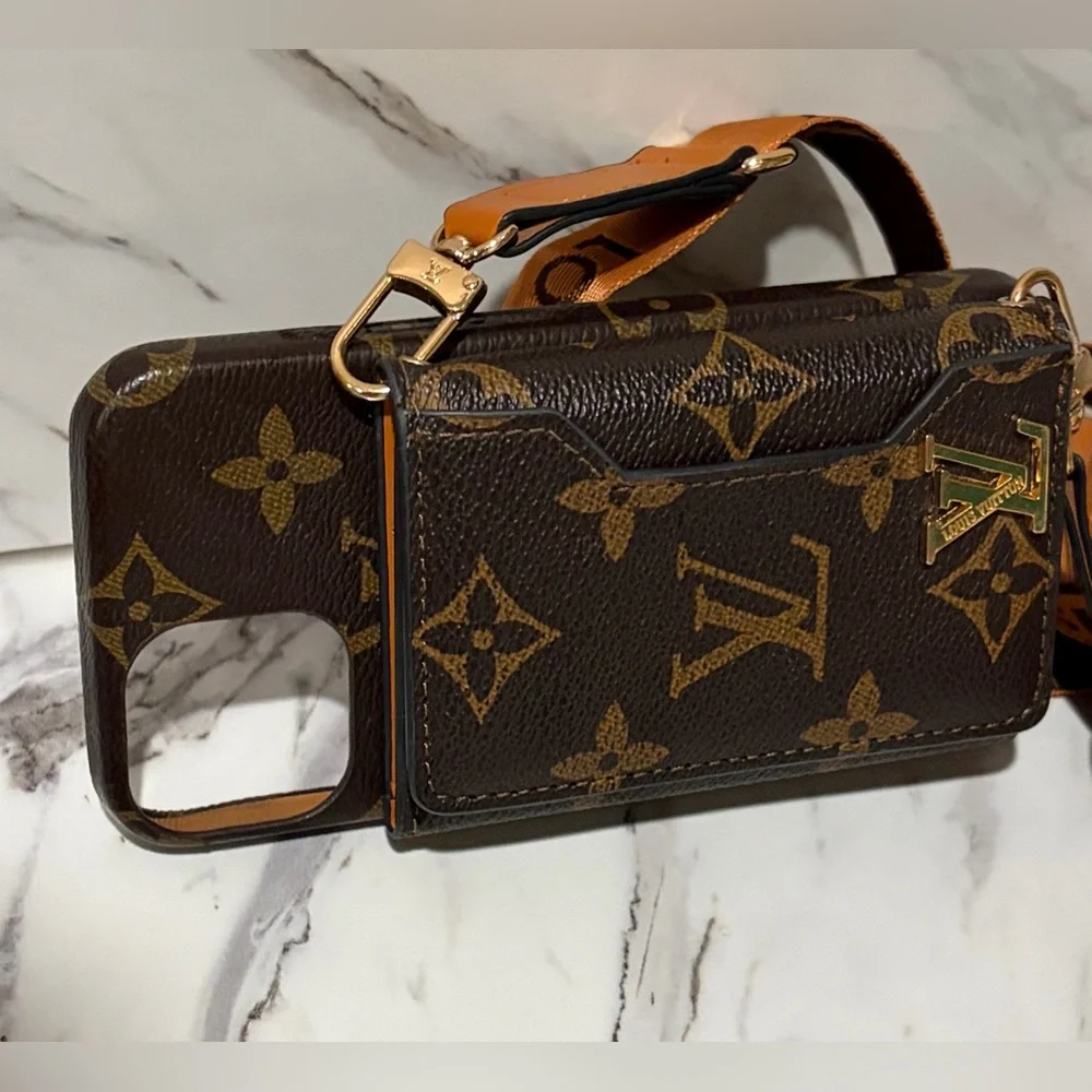 Luxury Designer Inspired Phone Case with Strap for iPhone 13 - Picture 3 of 6